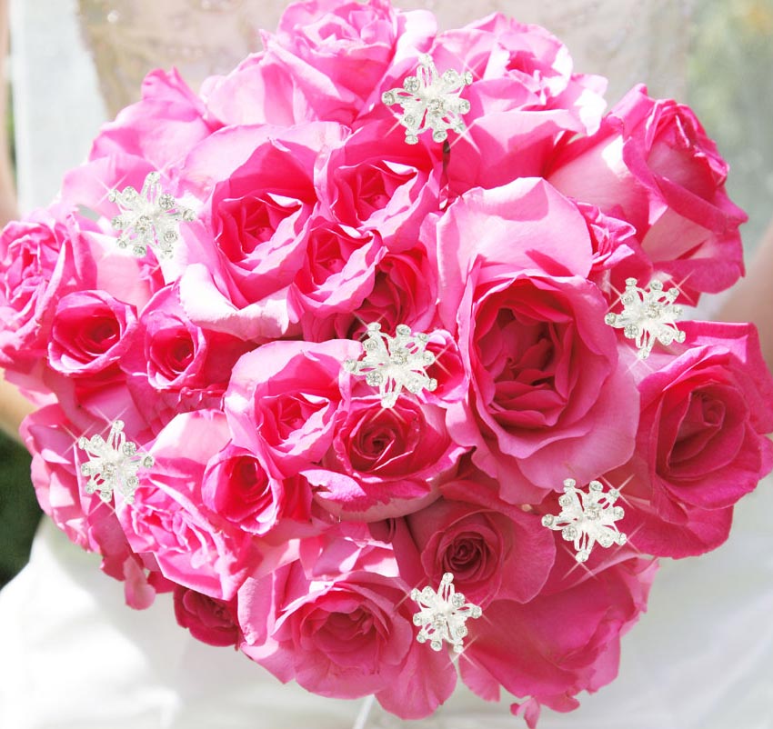 Swarovski Crystal Spray Bouquet Pins - (Set of 2)