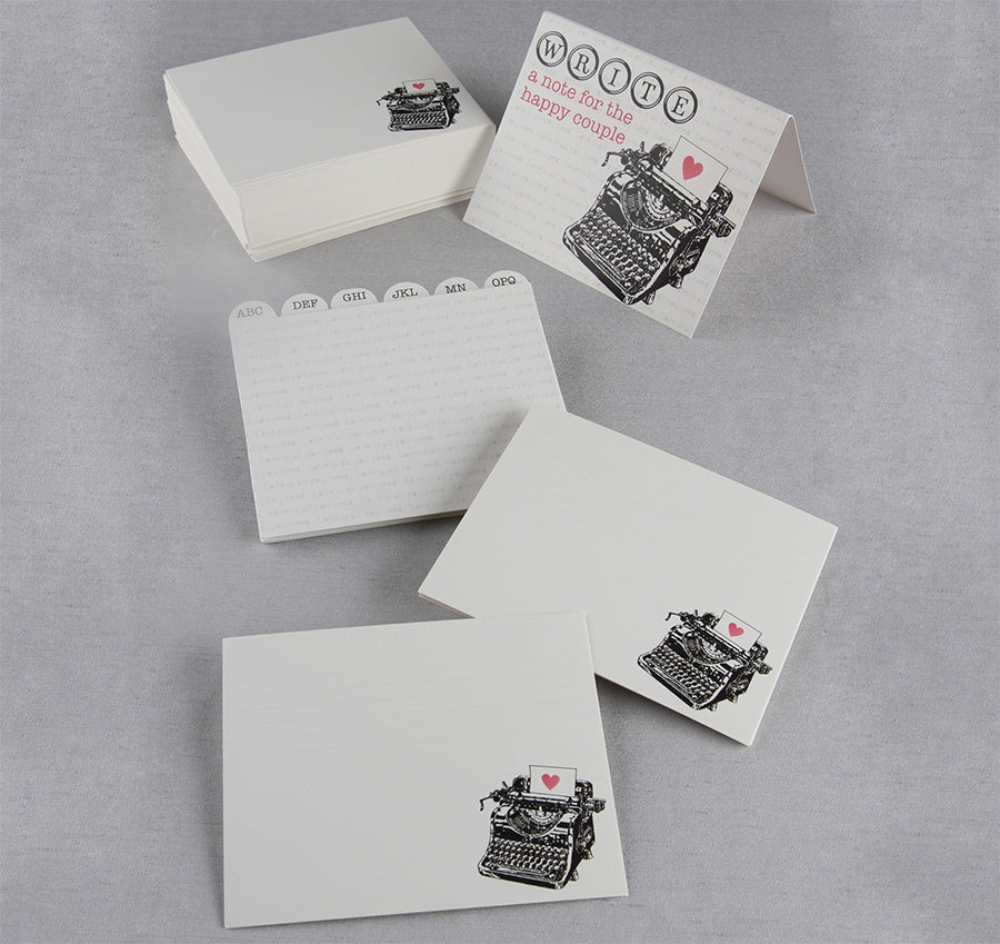 Typewriter Wedding Wish Cards