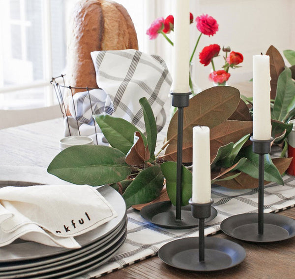 Black 3 Piece Candle Holder Set The Wedding Outlet