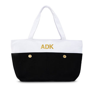 Large Black &amp; White Bridesmaid Tote Bag