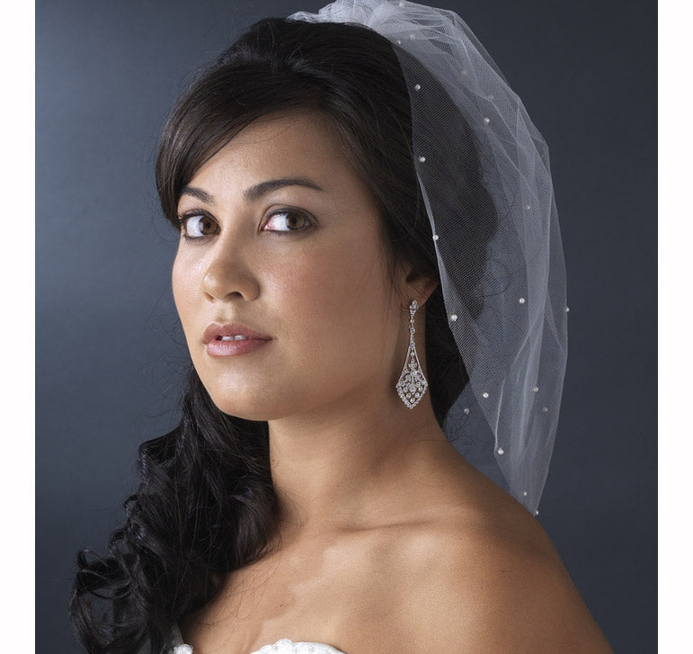 Scattered Pearls Birdcage Blusher Bridal Veil