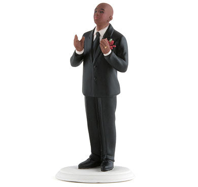 Dark Skin Tone Bald Groom