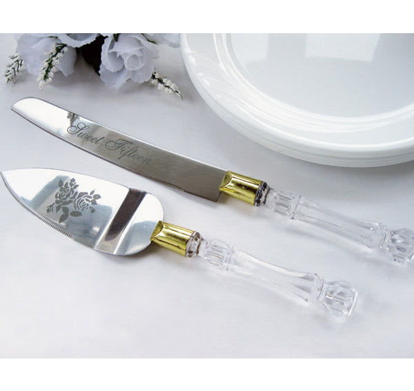 Sweet Fifteen Cake Knife &amp; Server Set