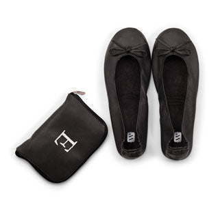 Wedding Ballet Flats &amp; Custom Carrying Case - Black