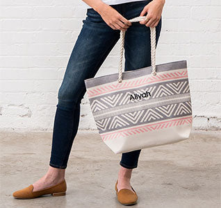 Personalized Bridesmaid Tote Bag - Tribal Print