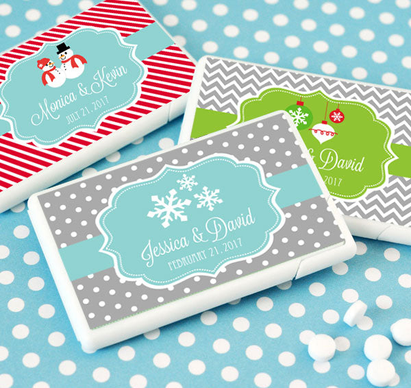 Personalized Winter Mini Mint Favors