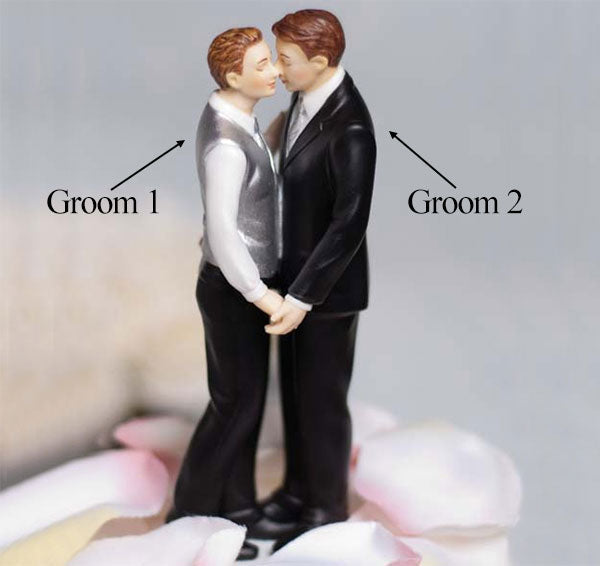 Romantic Gay Grooms Cake Topper