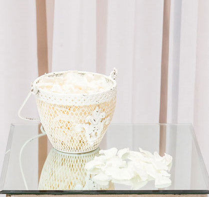 Shabby Chic Metal Flower Basket