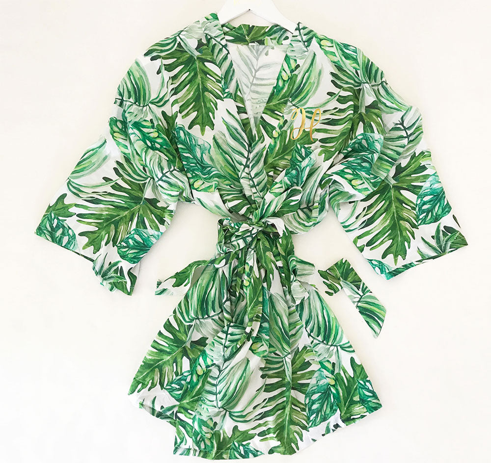 Palm Leaf Bridesmaid Robe