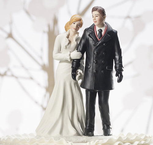 Winter Wonderland Bride & Groom Cake Topper