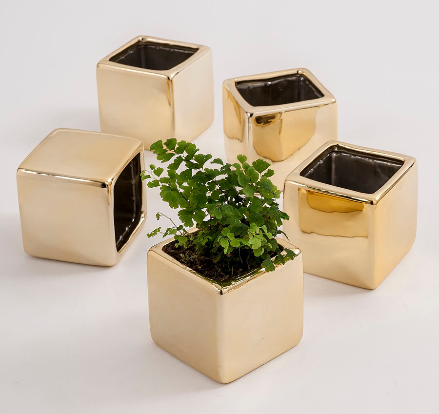 Metallic Wedding Favor Flower Pots