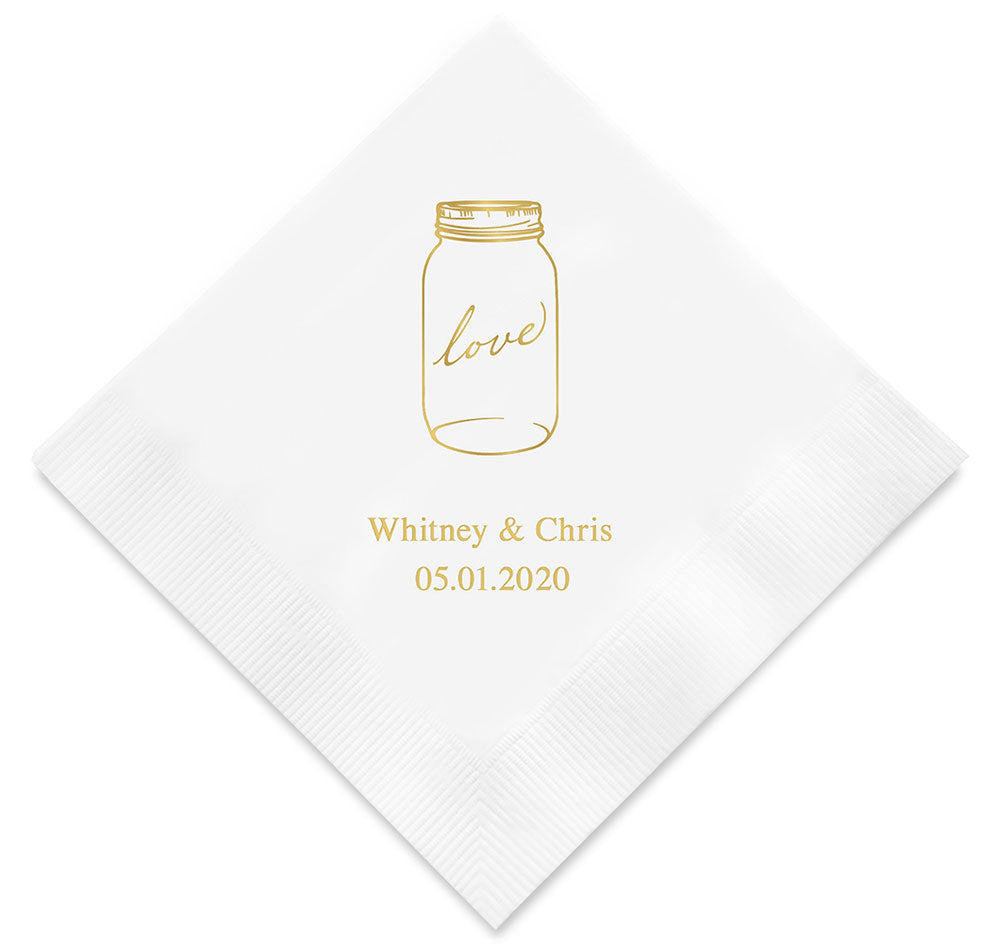 Mason Jar Love Personalized Napkins