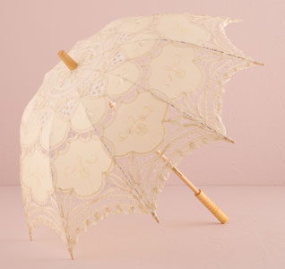 Ivory Battenburg Lace Parasol - Standard
