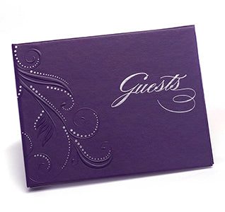 Purple Swirl Dots Guest Book