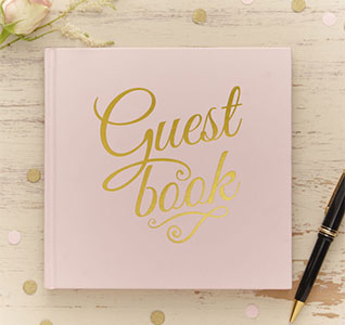 Gold &amp; Pink Foiled Guest Book