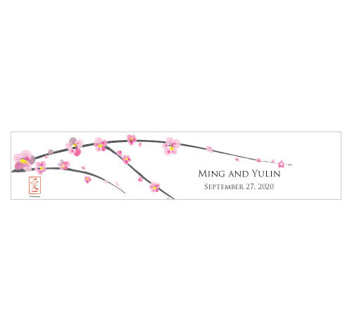 Cherry Blossom Personalized Water Bottle Label