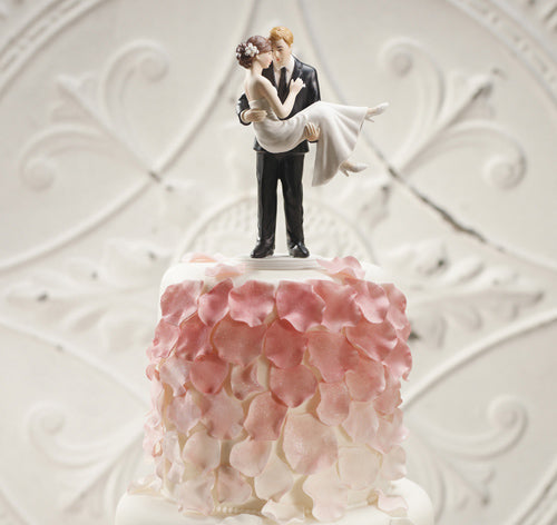 Swept Up in His Arms Bride &amp; Groom Cake Topper