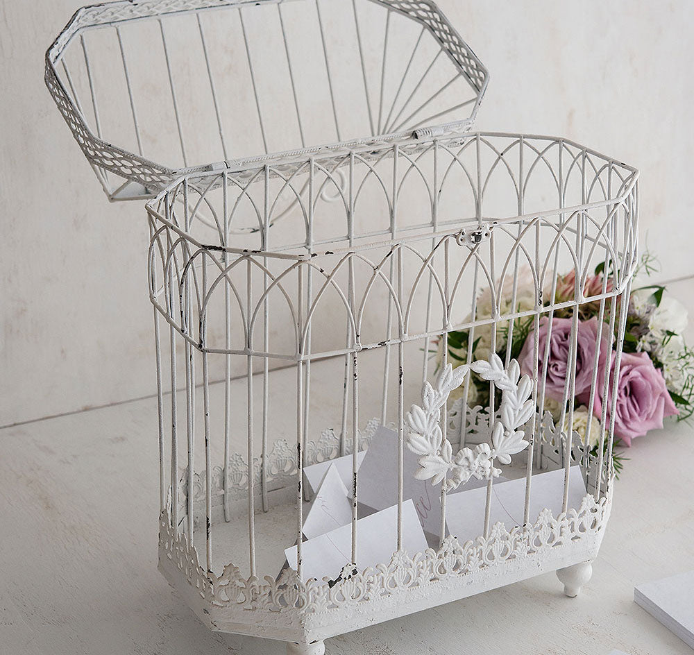 Metal Bird Cage Card Holder