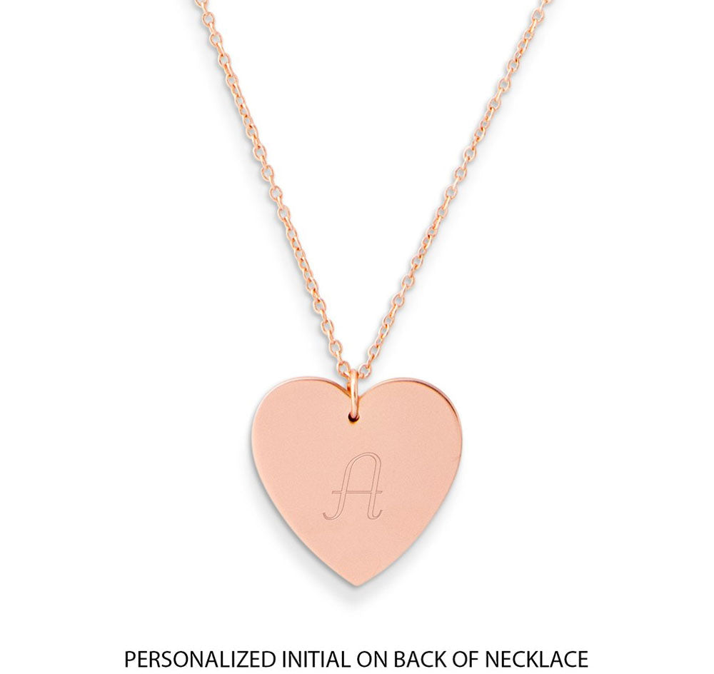 Crystal Heart Bridesmaid Necklace - Rose Gold