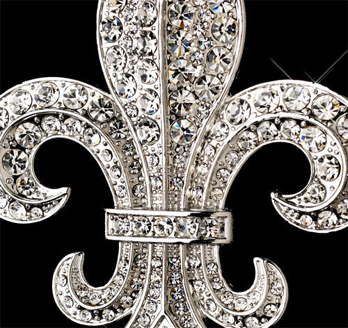 Fleur de Lis Rhinestone Wedding Cake Topper