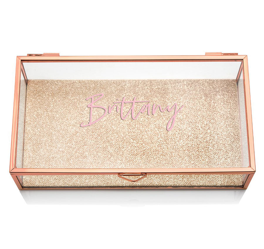 Personalized Rose Gold Jewelry Box - Name