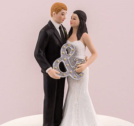 Mr. &amp; Mrs. Ampersand Bride &amp; Groom Cake Topper