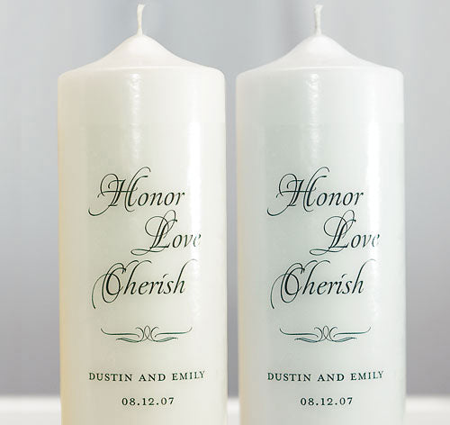 Honor, Love and Cherish Personalized Unity Candle