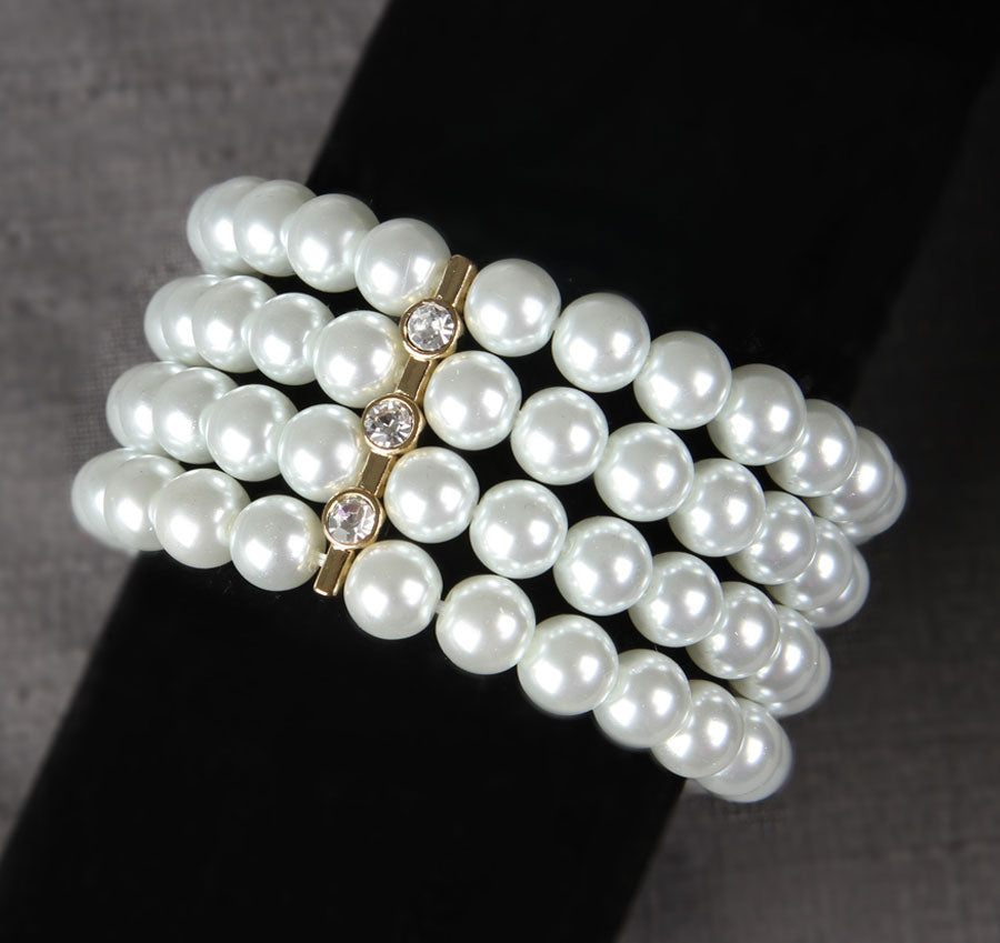 Gold Pearl Wedding Bracelet
