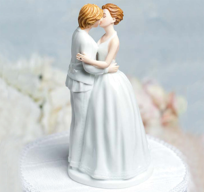 Romantic Lesbian Brides Cake Topper