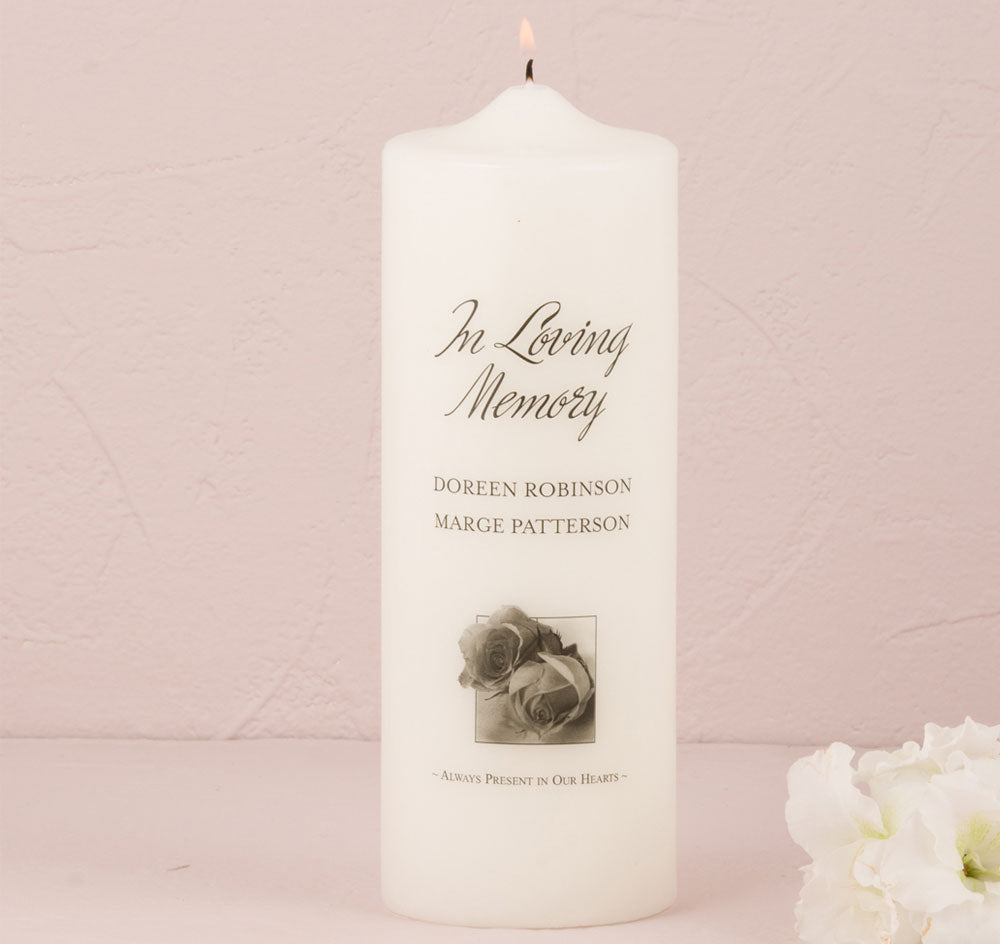 Memorial Candle with Roses