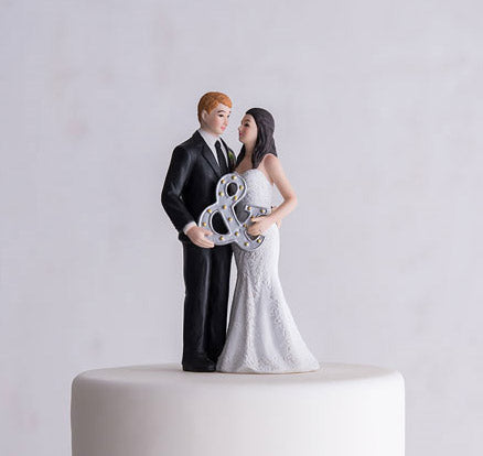 Mr. &amp; Mrs. Ampersand Bride &amp; Groom Cake Topper