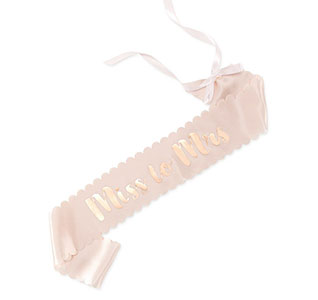 Blush Miss to Mrs Satin Bridal Sash