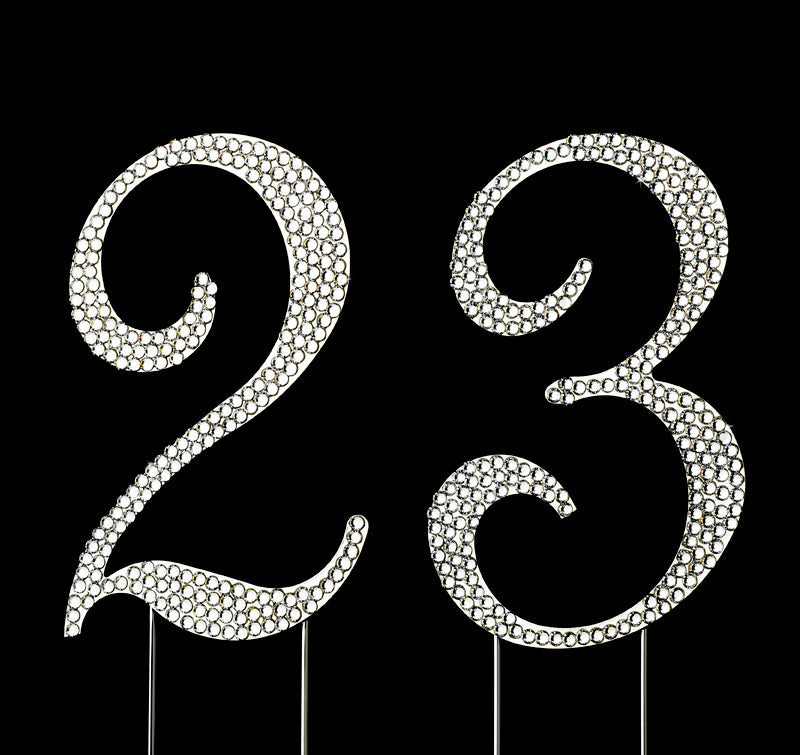 Completely Covered Swarovski Crystal Number Cake Topper