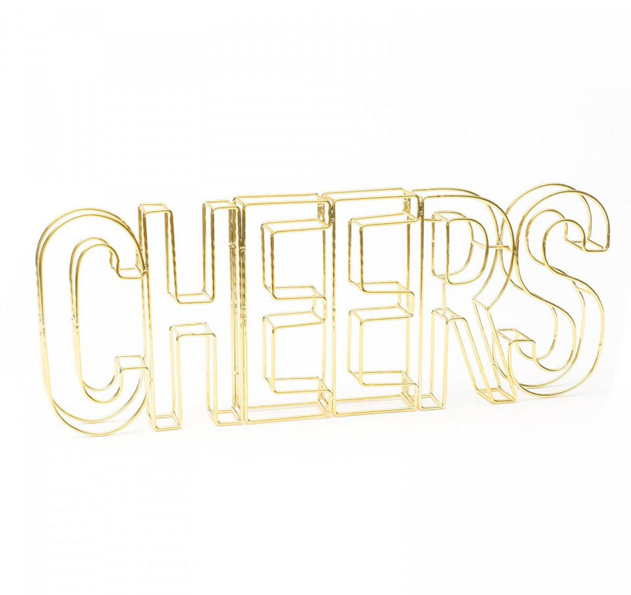 Gold Wire Cheers Sign