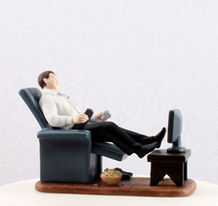 Couch Potato Groom Figurine