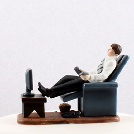 Couch Potato Groom Figurine