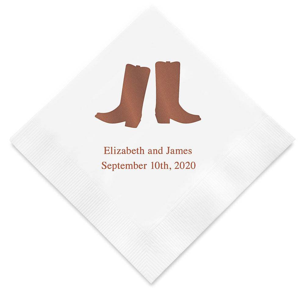 Western Boots Personalized Napkins