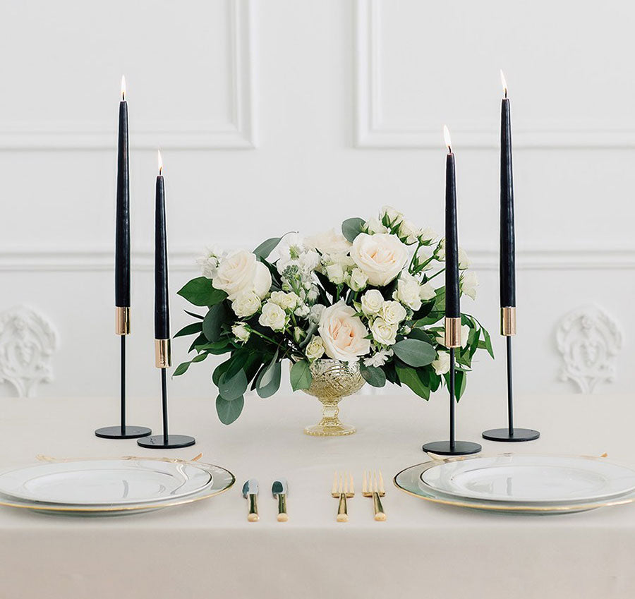 Modern Tiered Taper Candle Holders - Set of 2