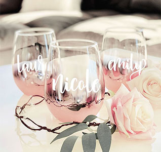 Personalized Stemless Wine Glass