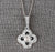 Silver Crystal Clover Wedding Necklace