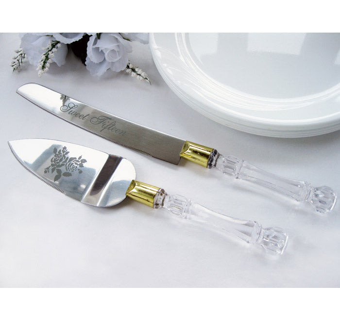 Sweet Fifteen Cake Knife &amp; Server Set