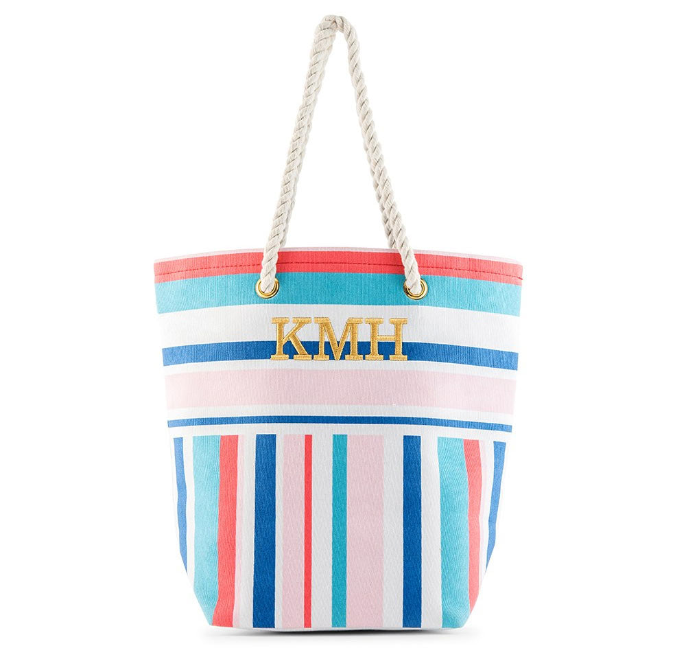 Bright Stripes Bridesmaid Tote Bag