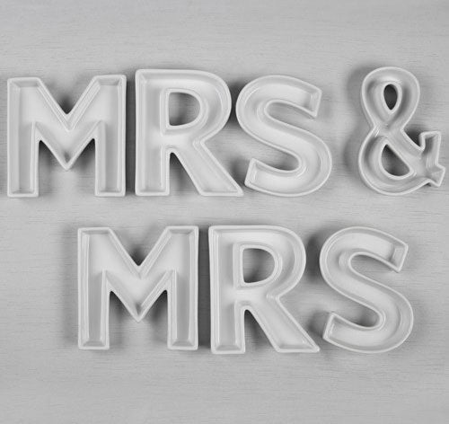 MRS &amp; MRS Ceramic Letter Dishes