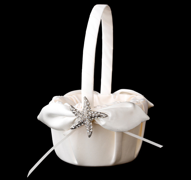 Rhinestone Starfish Brooch Flower Basket