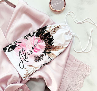 Floral Bridesmaid Robe Pouch