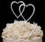 Swarovski Crystal Sparkle Double Heart Cake Topper