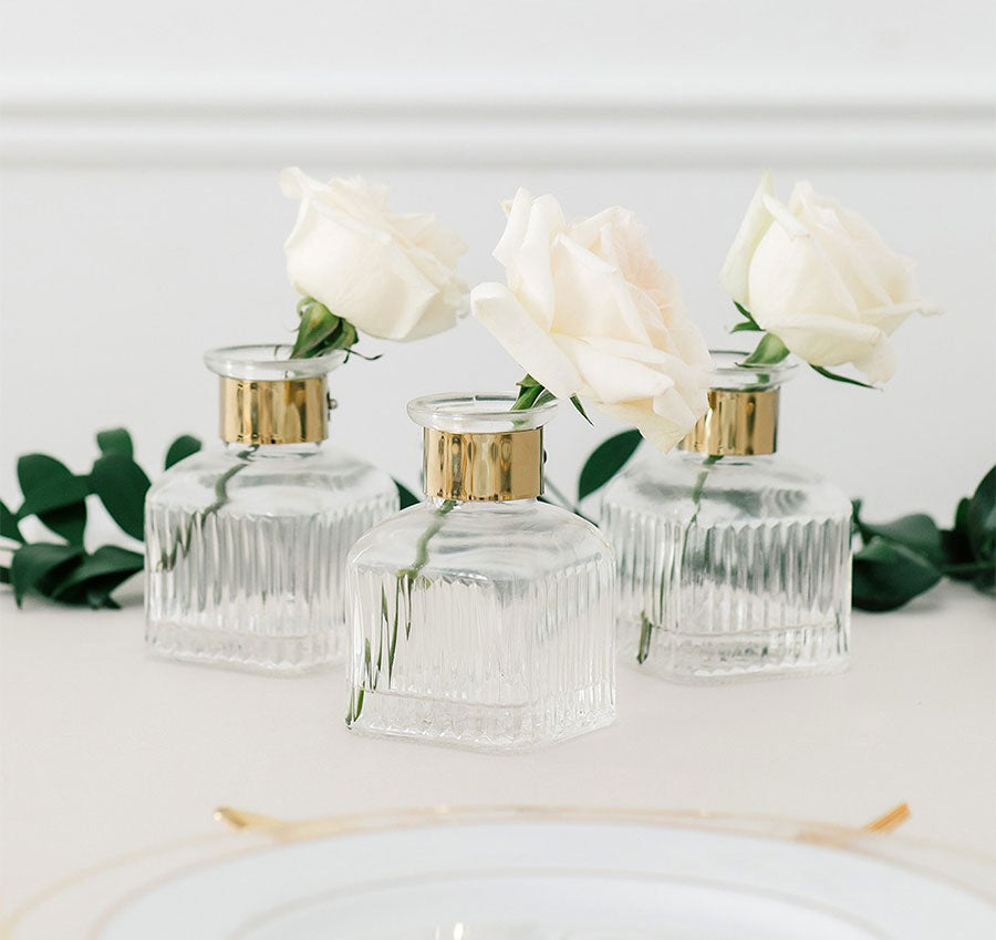 Glass Bottle Flower Vase - Square