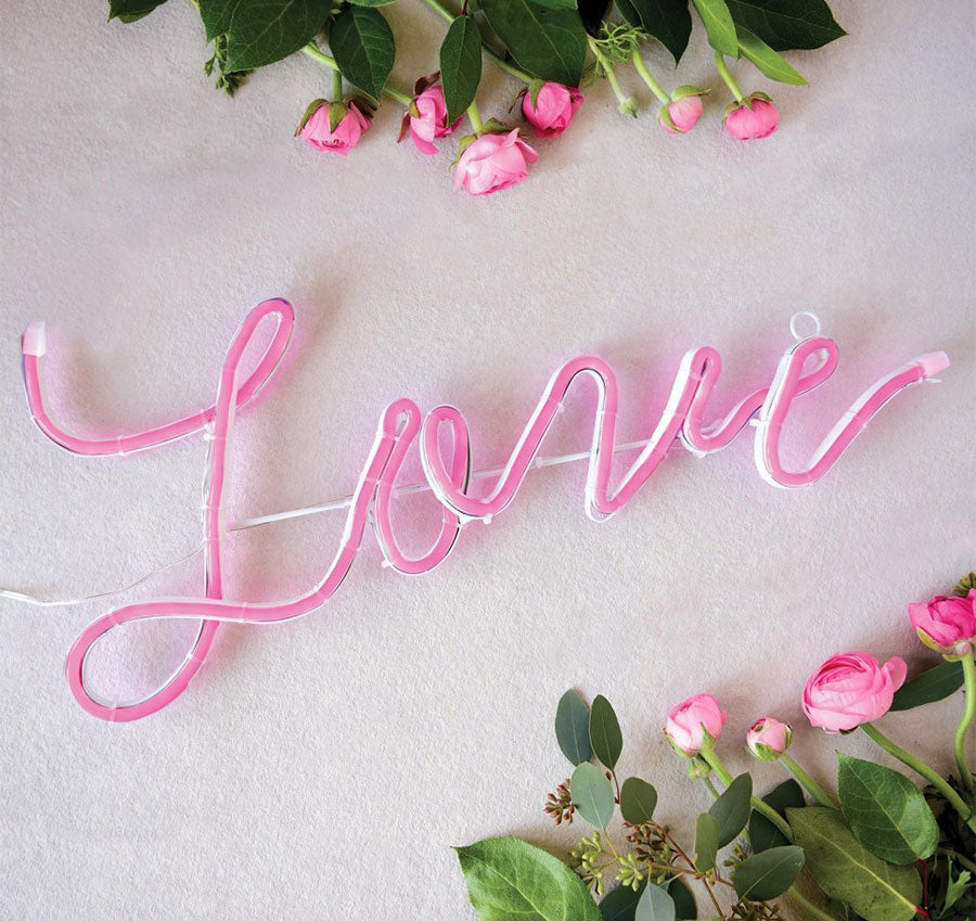 Neon Pink 'Love' Sign