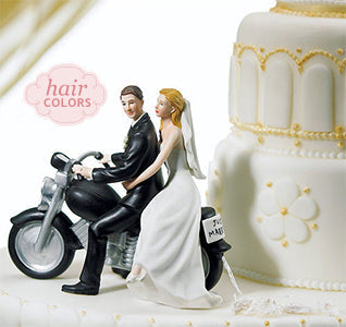 Motorcycle Bride &amp; Groom Cake Topper