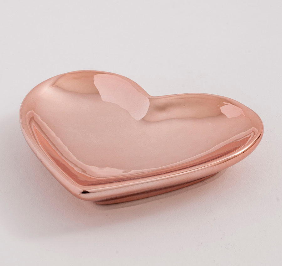 Metallic Heart Trinket Dish